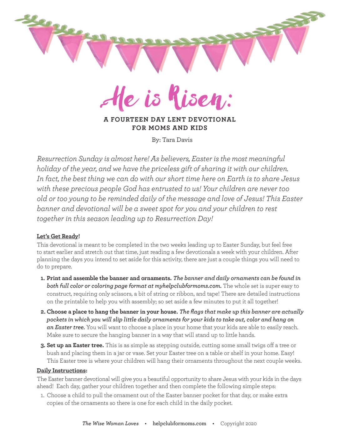 He Is Risen A Fourteen Day Devotional For Moms And Kids Help Club For Moms