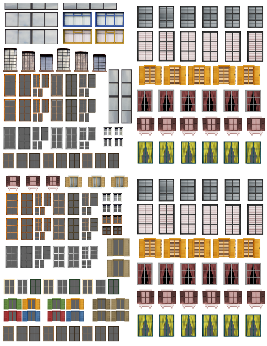 HO Scale Windows Doors Model Train Scenery Sheets 5 8 5x11 EBay