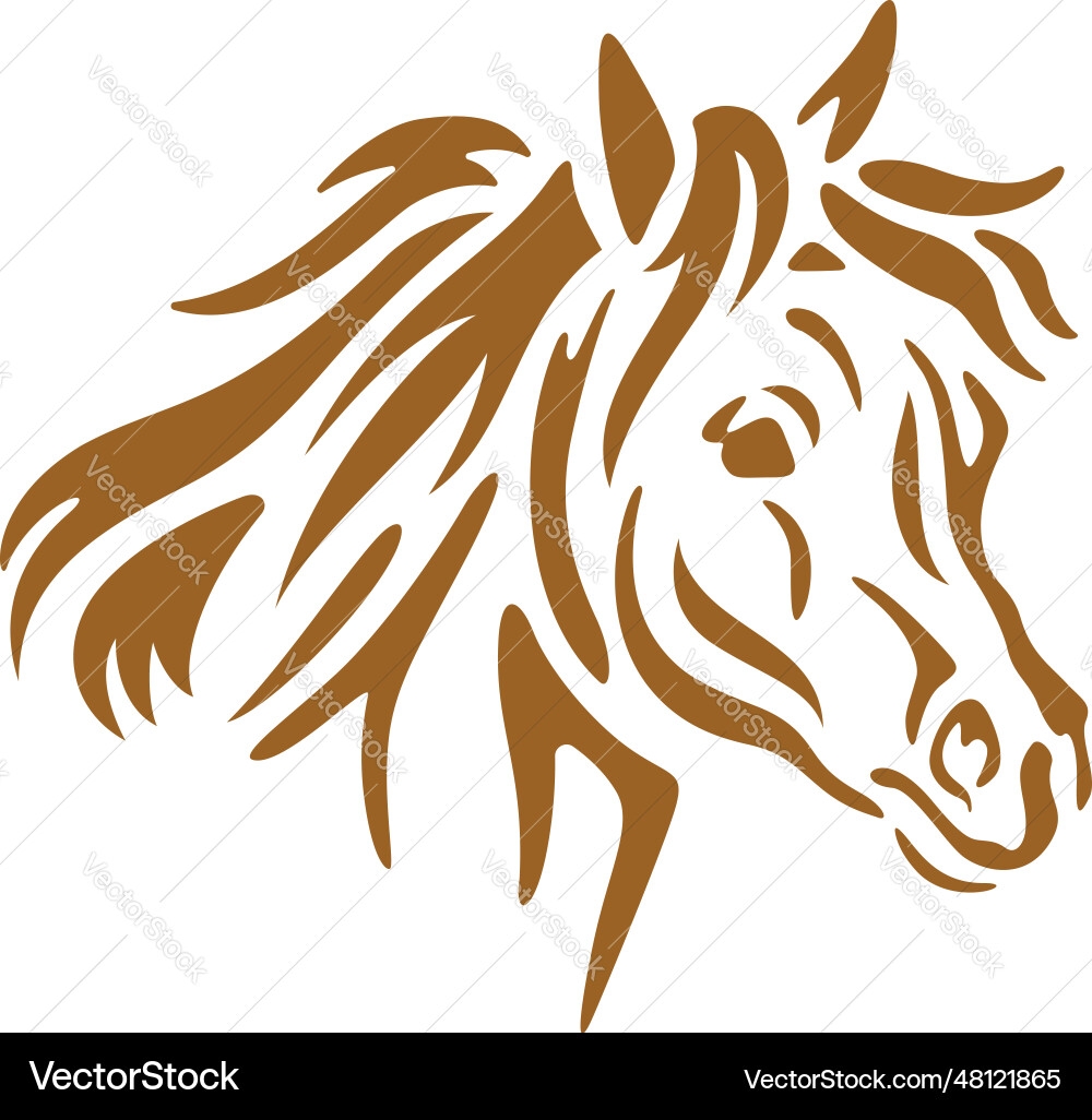 Horse Head Printable Stencil Art Design Royalty Free Vector