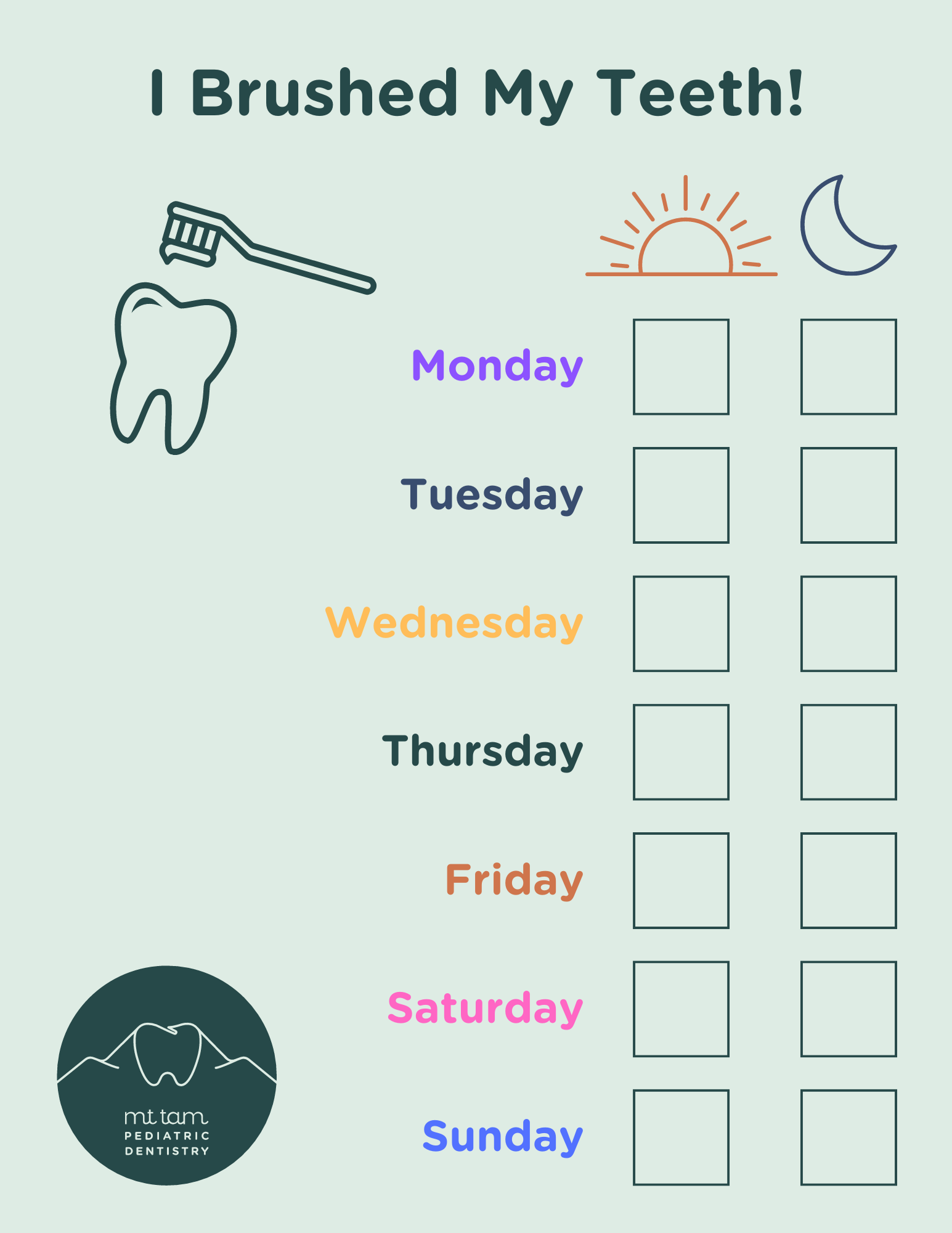 How Often Should My Child Brush Plus Free Toothbrushing Chart Mt Tam Pediatric Dentistry Corte Madera