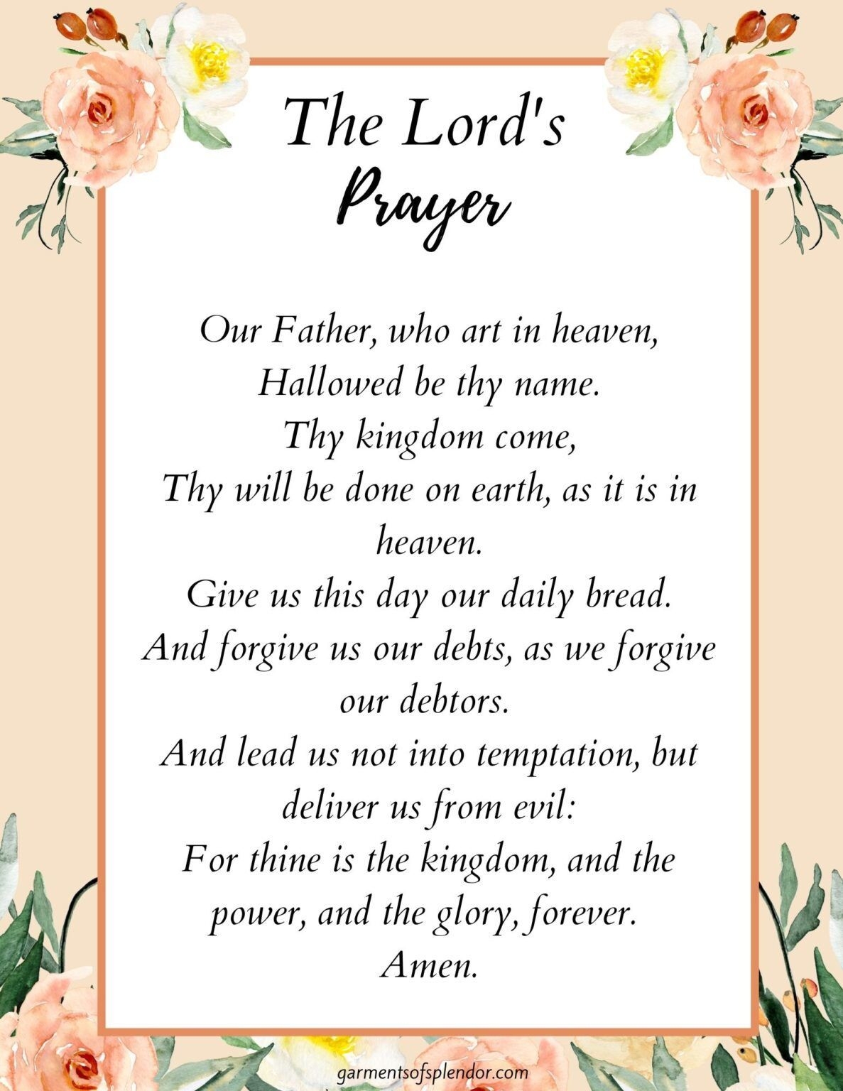 How To Pray The Lord s Prayer With Power Free Printables Inside 