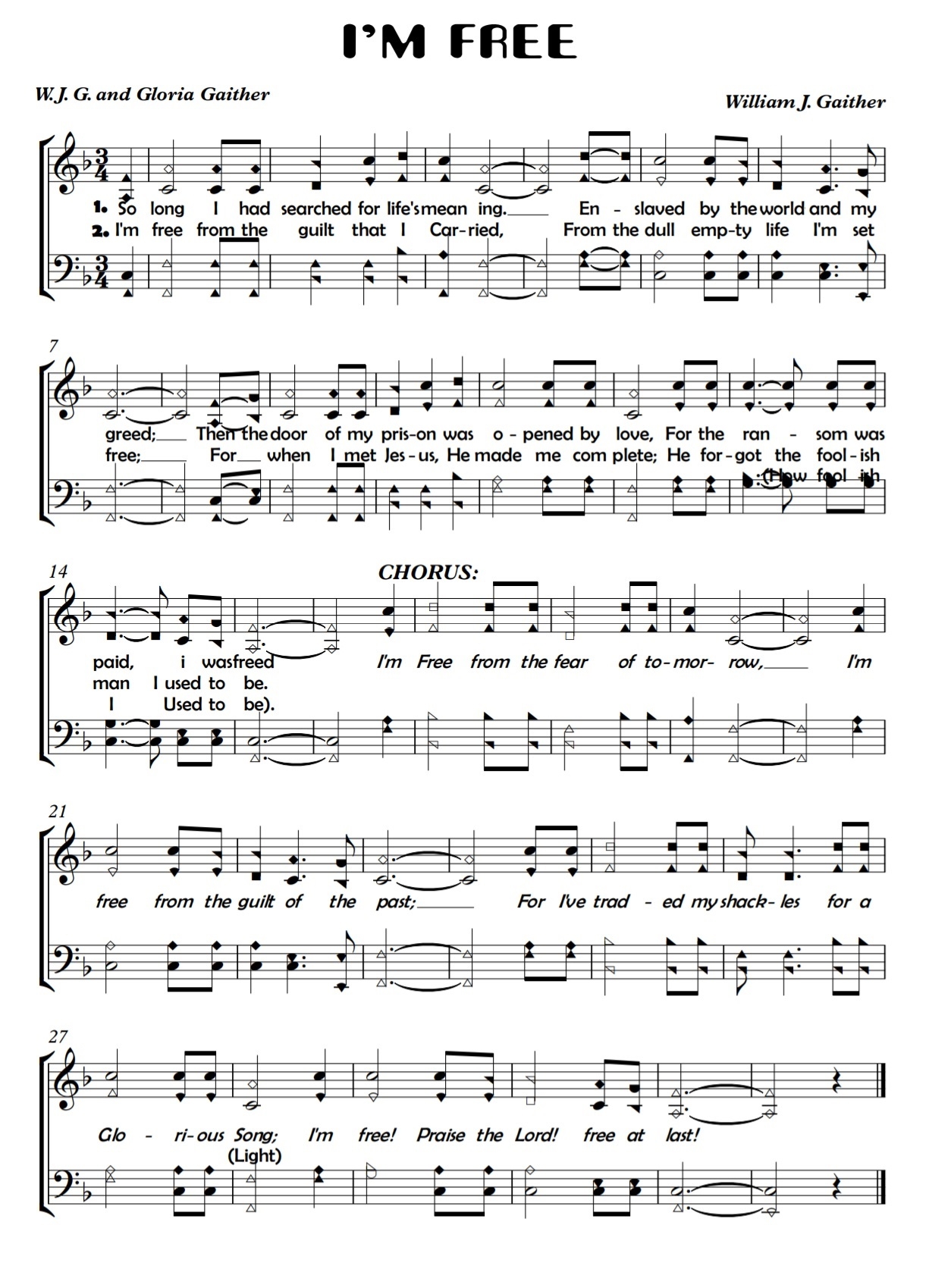 I m Free Gospel Choruses Songs