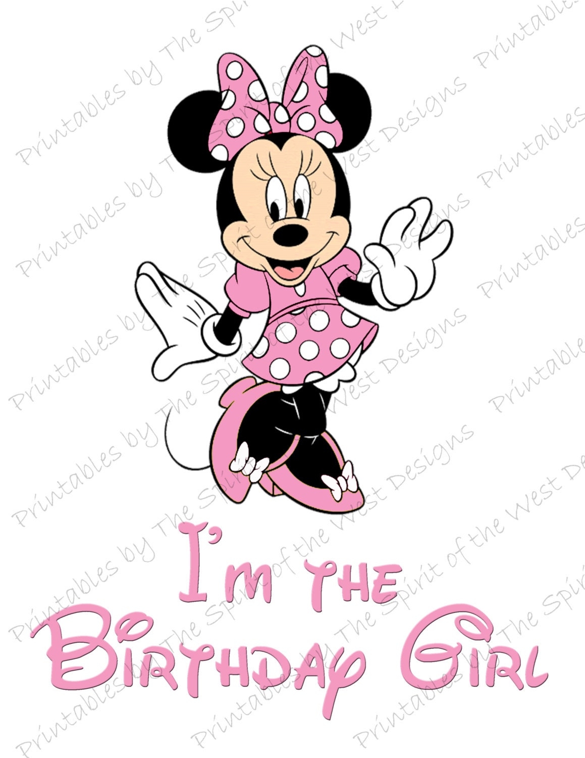 I m The Birthday Girl Minnie Mouse Printable IMAGE Use As Clip Art Shirt Party T shirt Transfer Download Mickey Etsy