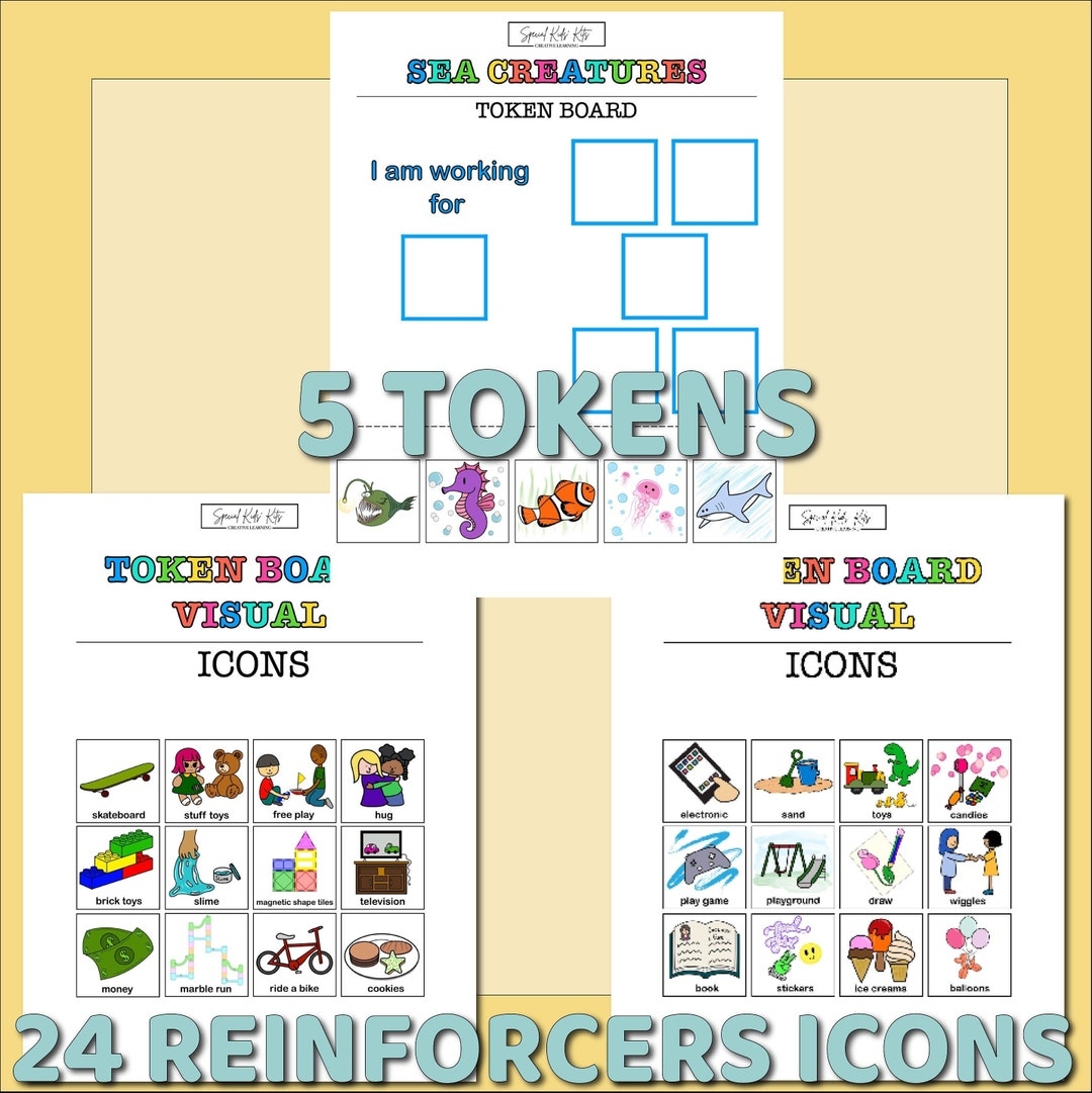 Instant Download Printable Kid Token Boards Printable Token Board Autism Printable Token Economy Printable Blue Etsy