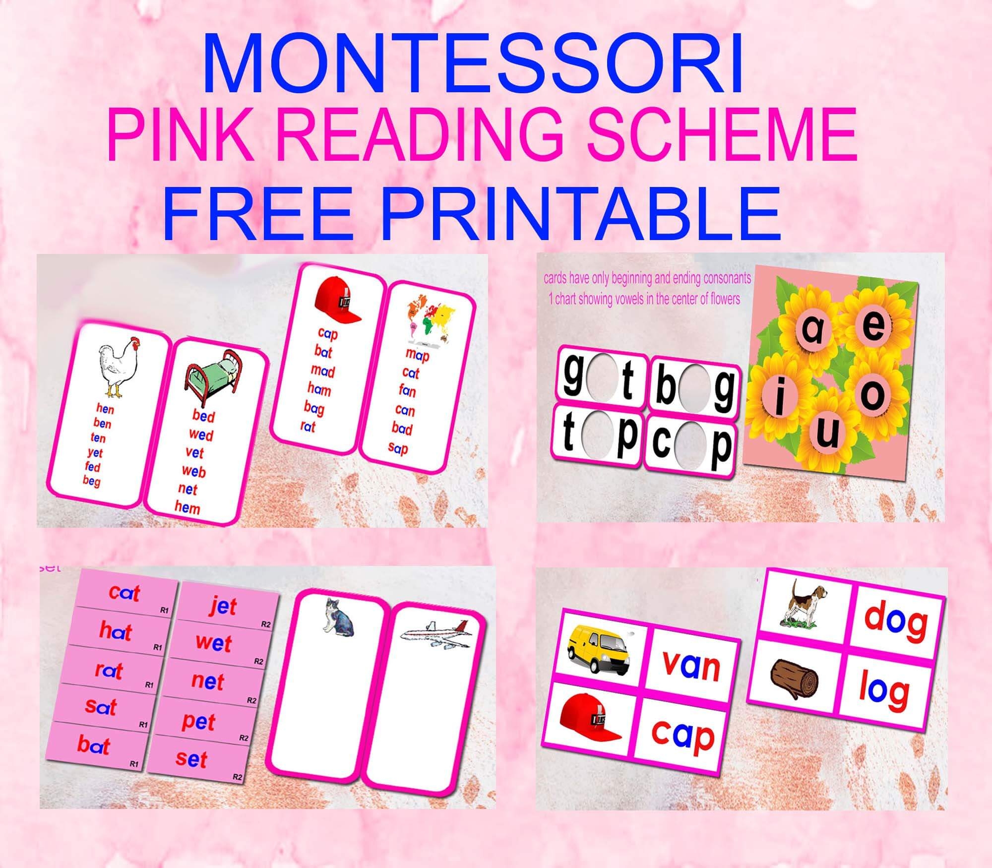 Introduction To Montessori Pink Reading Scheme Free Montessoriseries