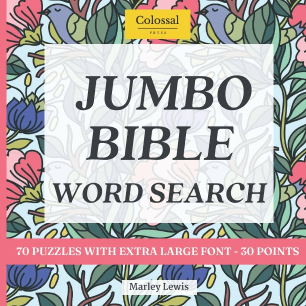 Jumbo Word Search For Seniors Bible Word Search Large Print Extra Large Print Word Search Puzzles