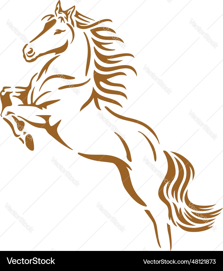 Jumping Horse Printable Stencil Art Royalty Free Vector