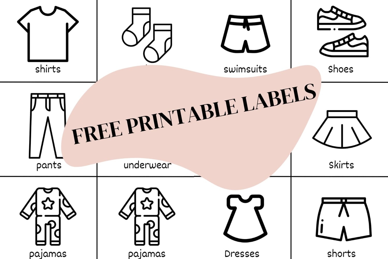 Kids Clothing Drawer Visual Labels Golden Gluegun