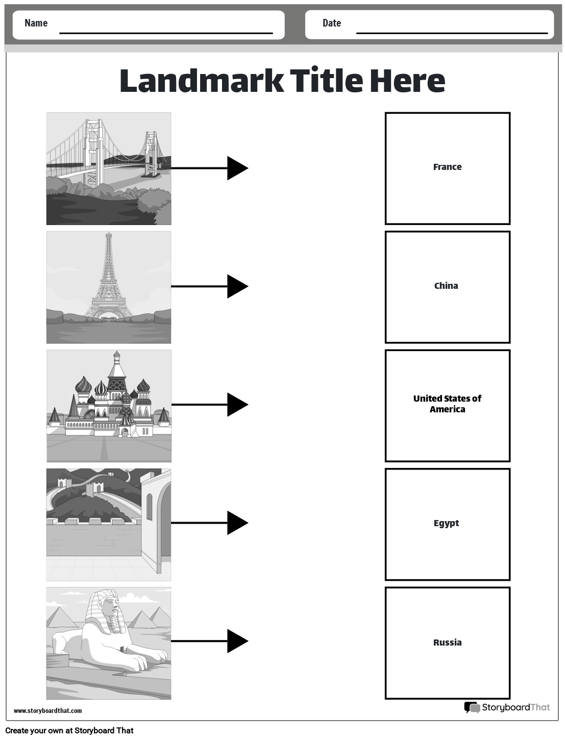Free Printable Landmarks