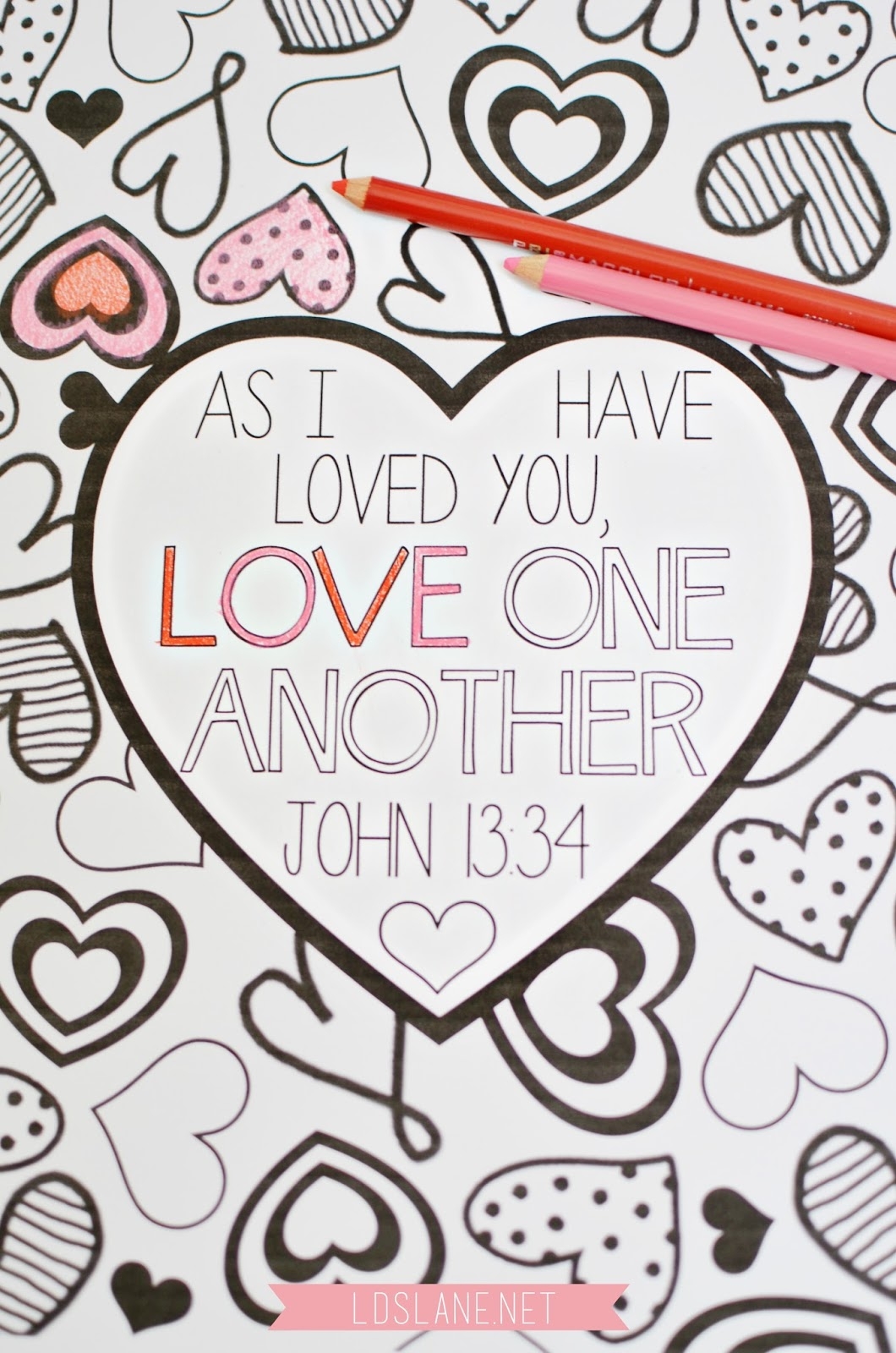 Latter Day Lane Scripture Coloring Page Love One Another