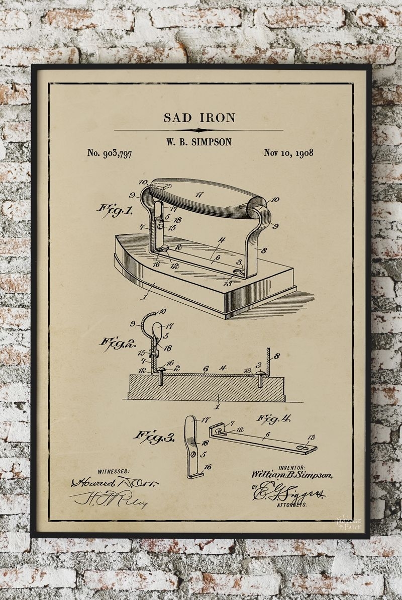 Laundry Room Vintage Patent Prints The Navage Patch