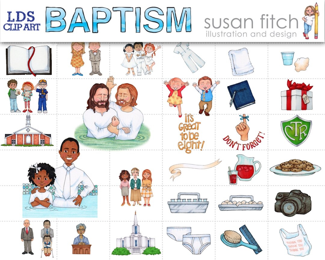 LDS Baptism Clip Art Set Etsy