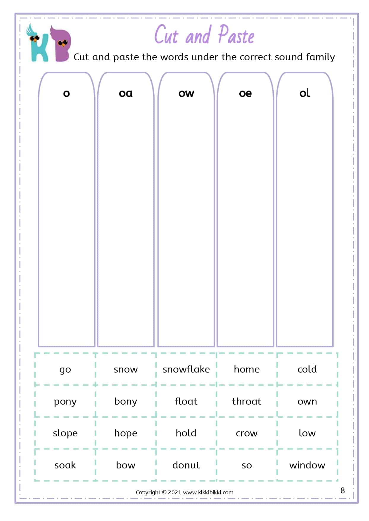 Learn To Spell Oa Ow Oe Ol Words Free Printable Worksheets Worksheets Library