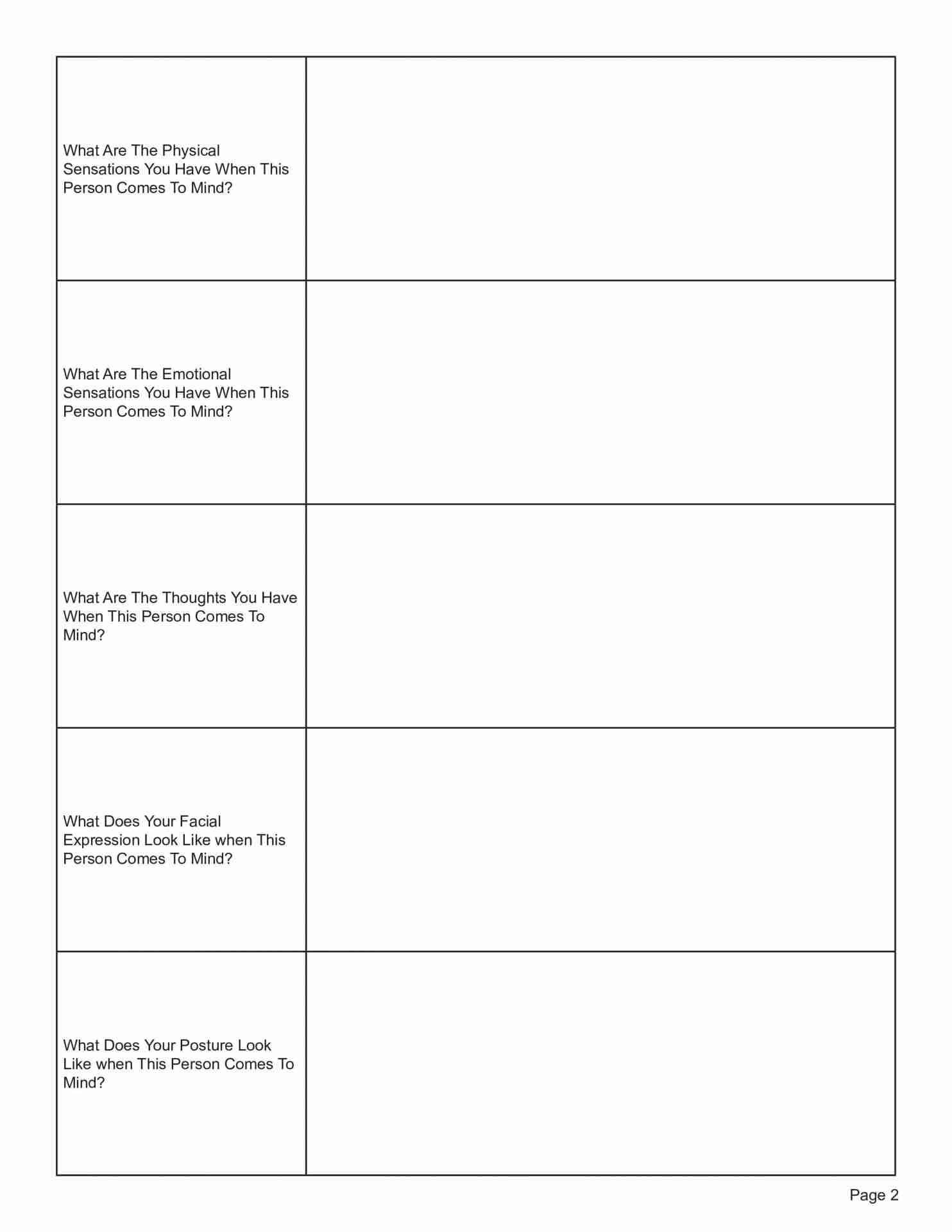 Letting Go Of Resentment Worksheet Editable Fillable Printable PDF 
