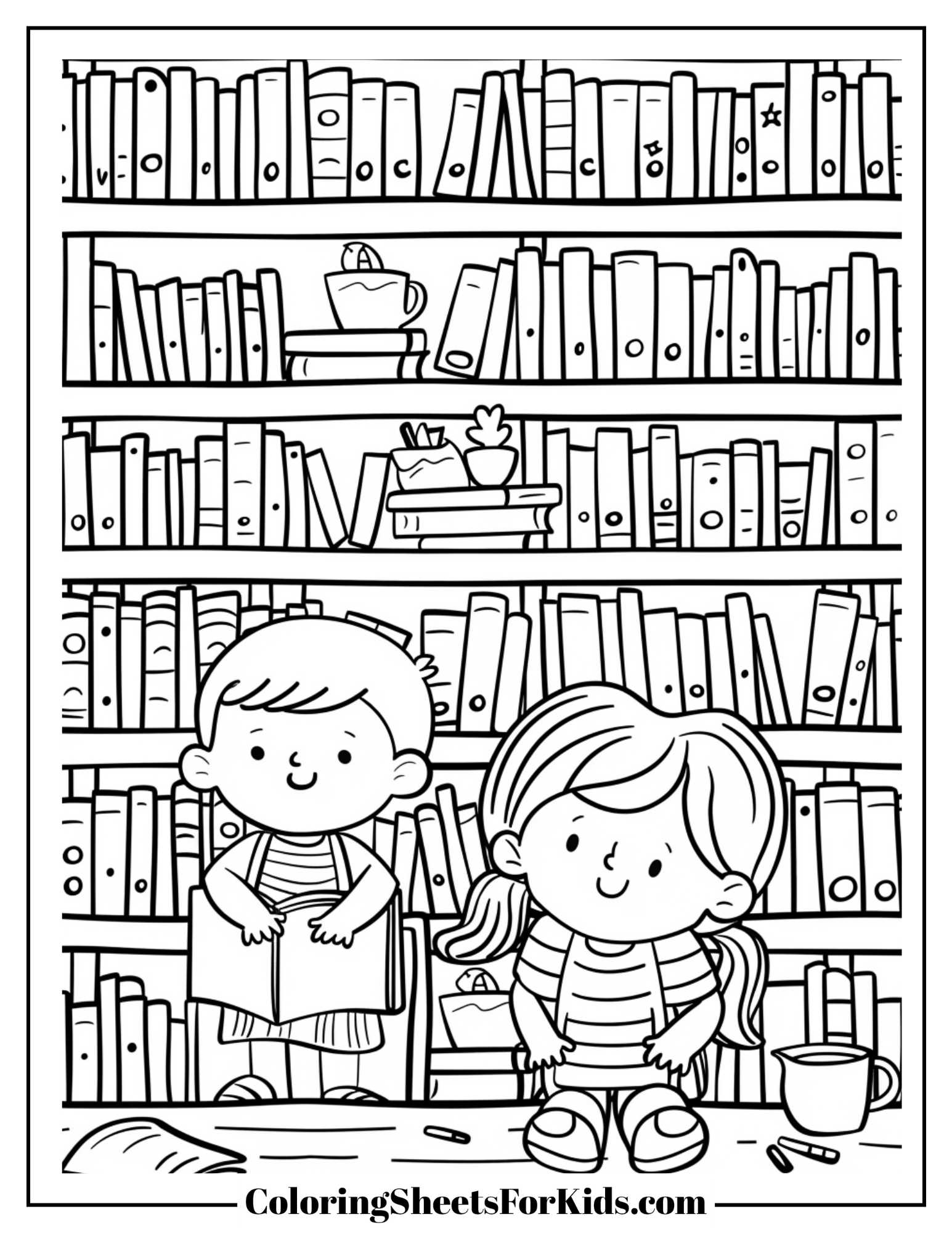Free Printable Library Coloring Pages