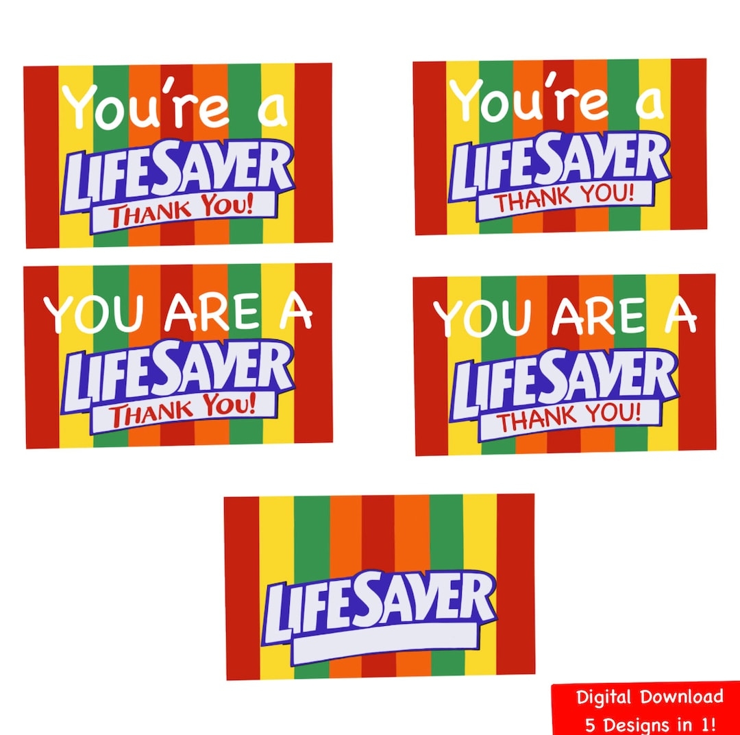 Lifesaver Gift Tag Digital Download Etsy