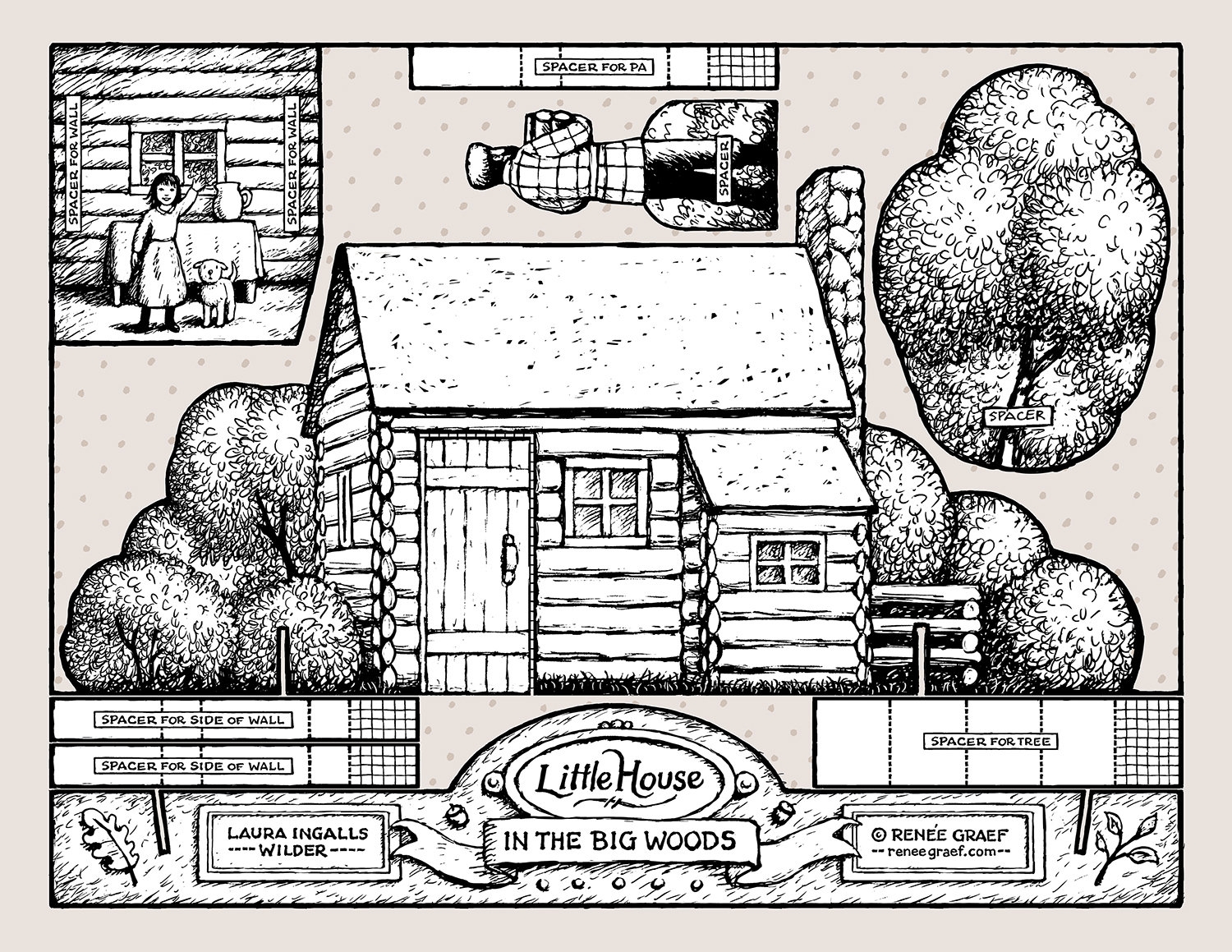 LITTLE HOUSE CABIN Laura Ingalls Wilder Diorama And Coloring Page Rainy Day Activity Little House Party Favor Fun Kid s Project Etsy