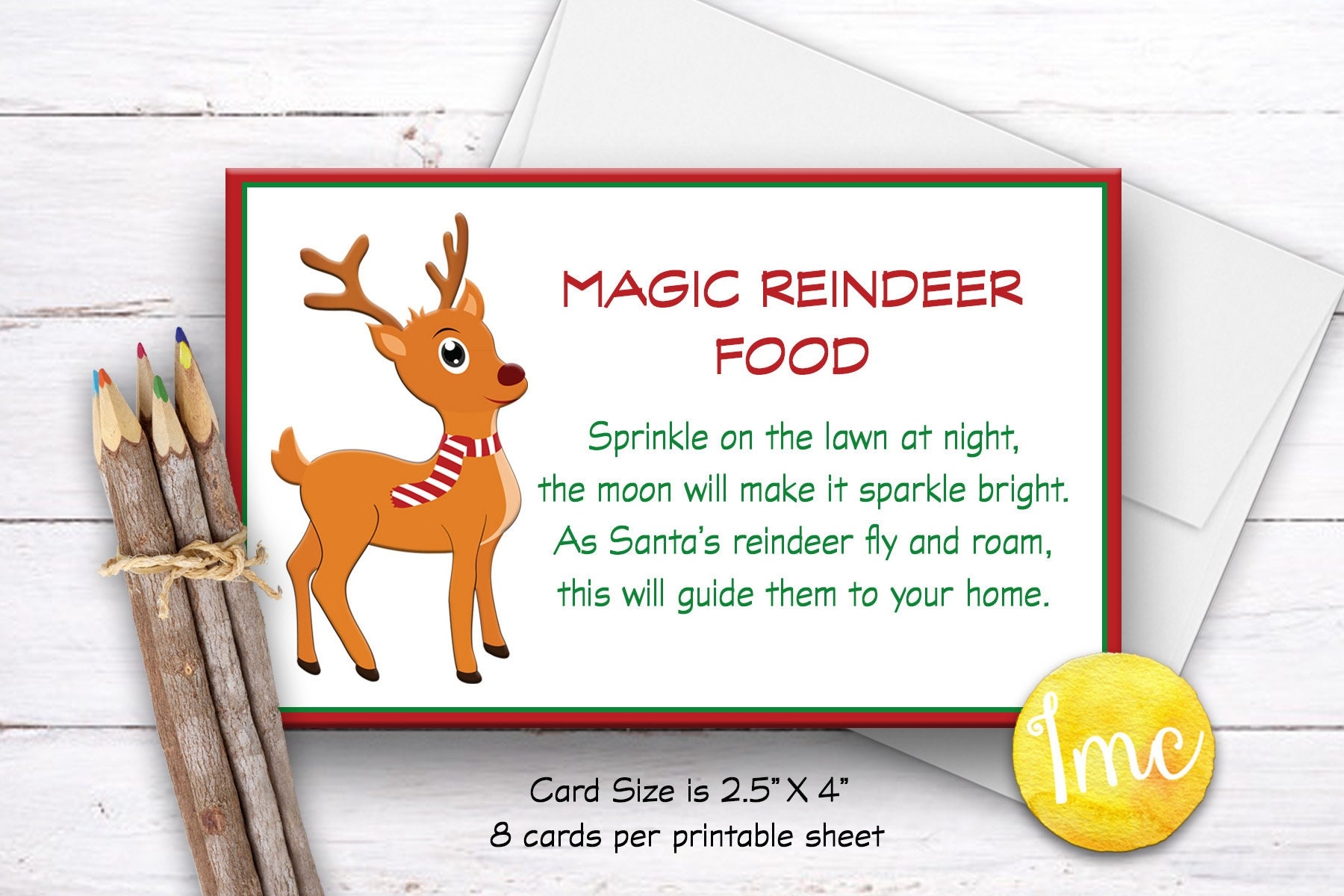 Magic Reindeer Food Label INSTANT DOWNLOAD Printable Reindeer Food Tags Digital File Christmas Tags Christmas Reindeer Rudolph Red Etsy