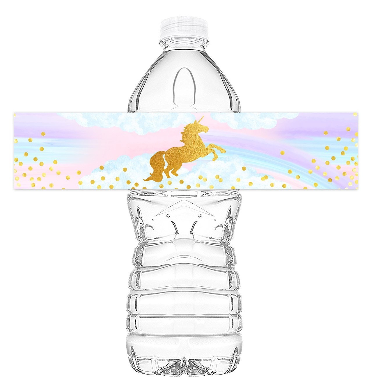 Magical Unicorn Bottle Wraps 20 Unicorn Water Bottle Labels Unicorn Rainbow Decorations Made In The USA POPpartiesInk