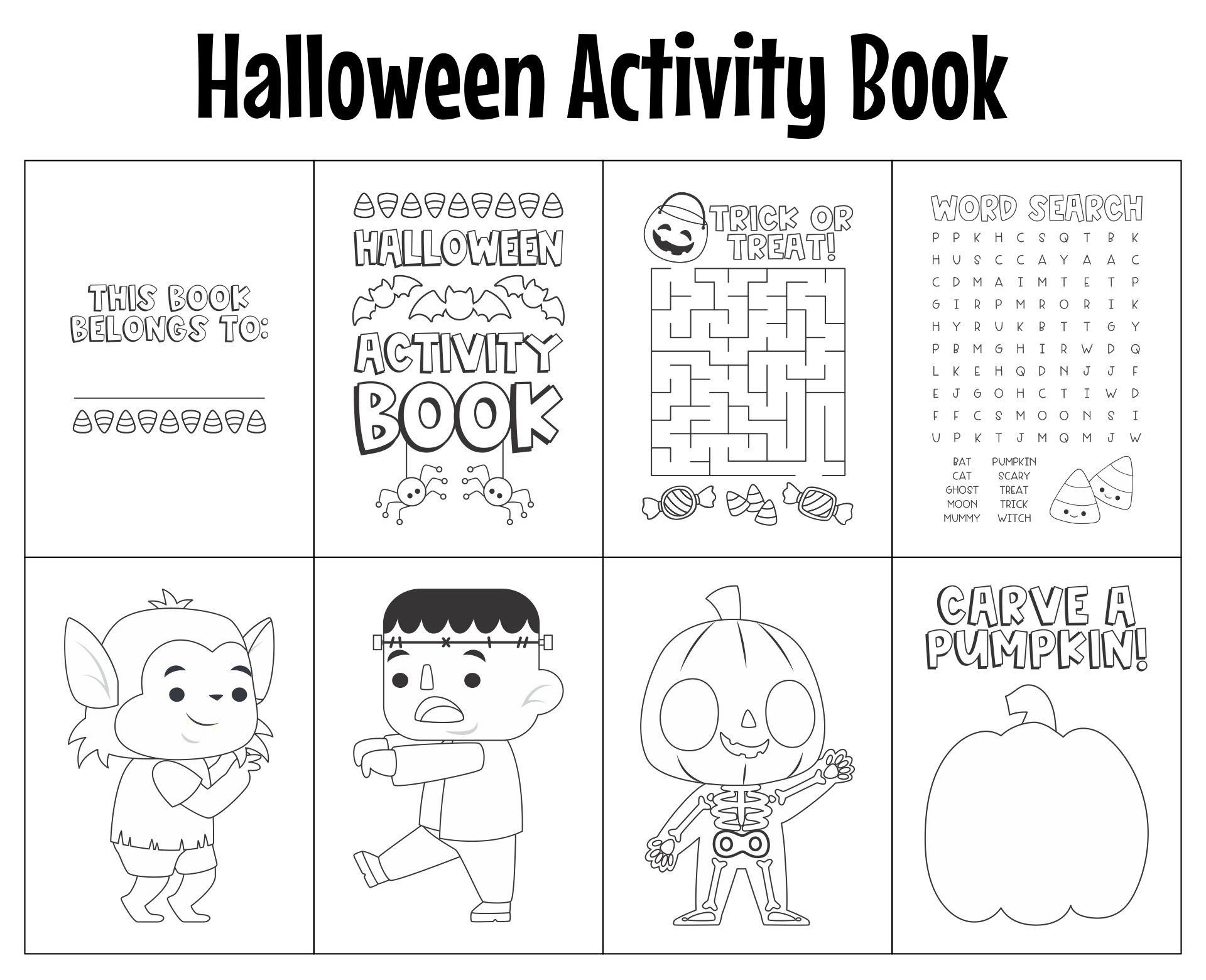 Make Halloween Book 15 Free PDF Printables Printablee