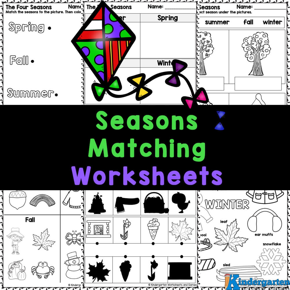 Matching Seasons Worksheets For Kindergarten