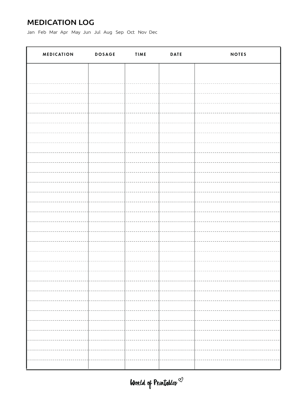 Medication Log 8 Of The Best Templates