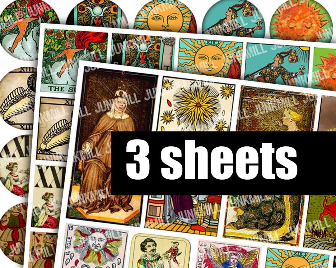 MEDIEVAL TAROT Digital Printable Collage Sheets Halloween Sale Bundle With Vintage Tarot Cards Fortune Telling Magic Occult Images Etsy