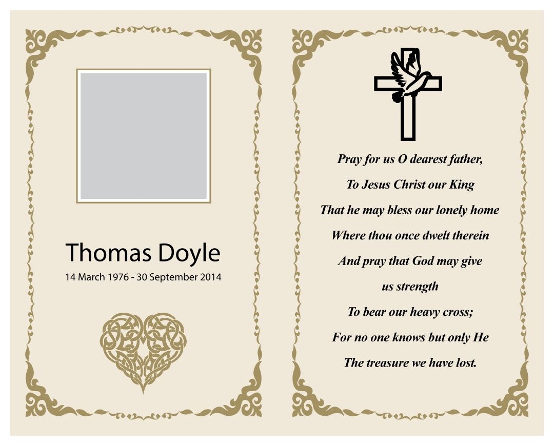 Memorial Card Templates 10 Free PDF Printables Printablee