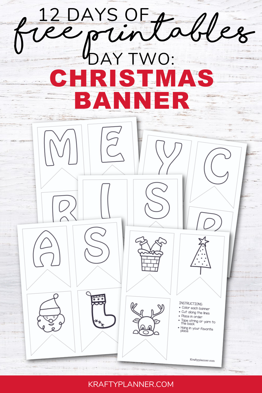 Merry Christmas Banner Free Printable Krafty Planner
