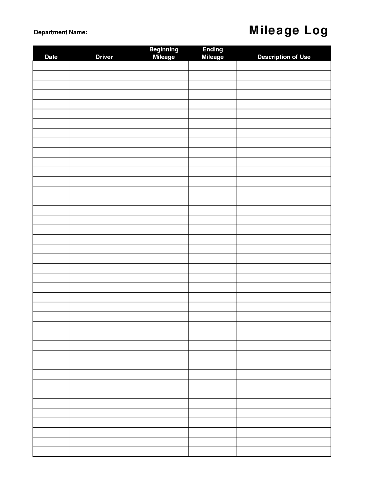 Mileage Log Sheet Template 10 Free PDF Printables Printablee