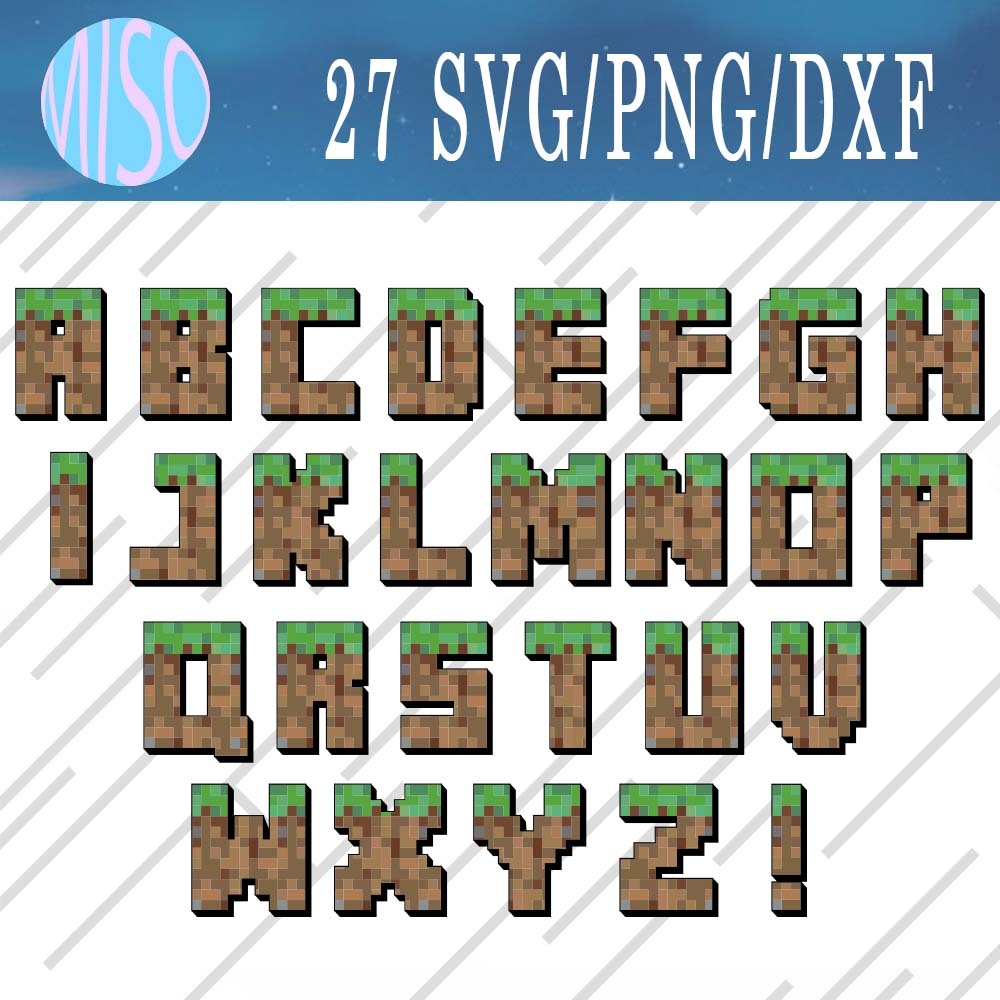Minecraft Alphabet Svg Minecraft Alphabet Bundle Svg Png Inspire Uplift