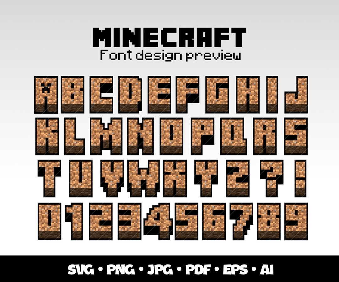 Minecraft Font Svg Bundle Creeper Minecraft Alphabet Printable Minecraft Gamer Gift Personalized Birthday Minecraft Personalized Gamer Party Etsy