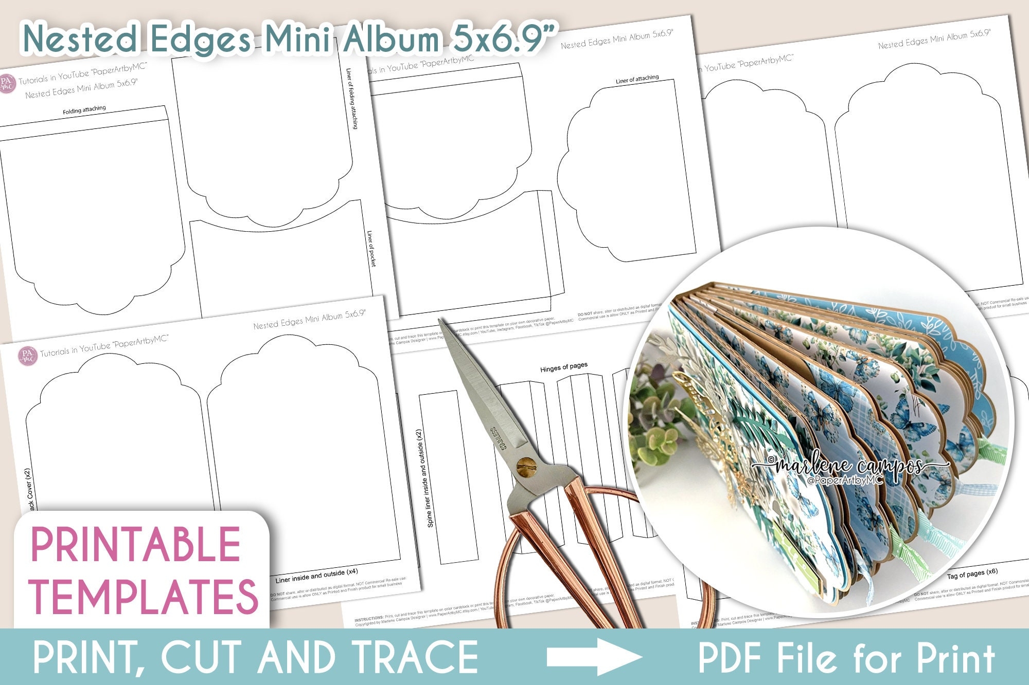 Mini Album Templates Etsy