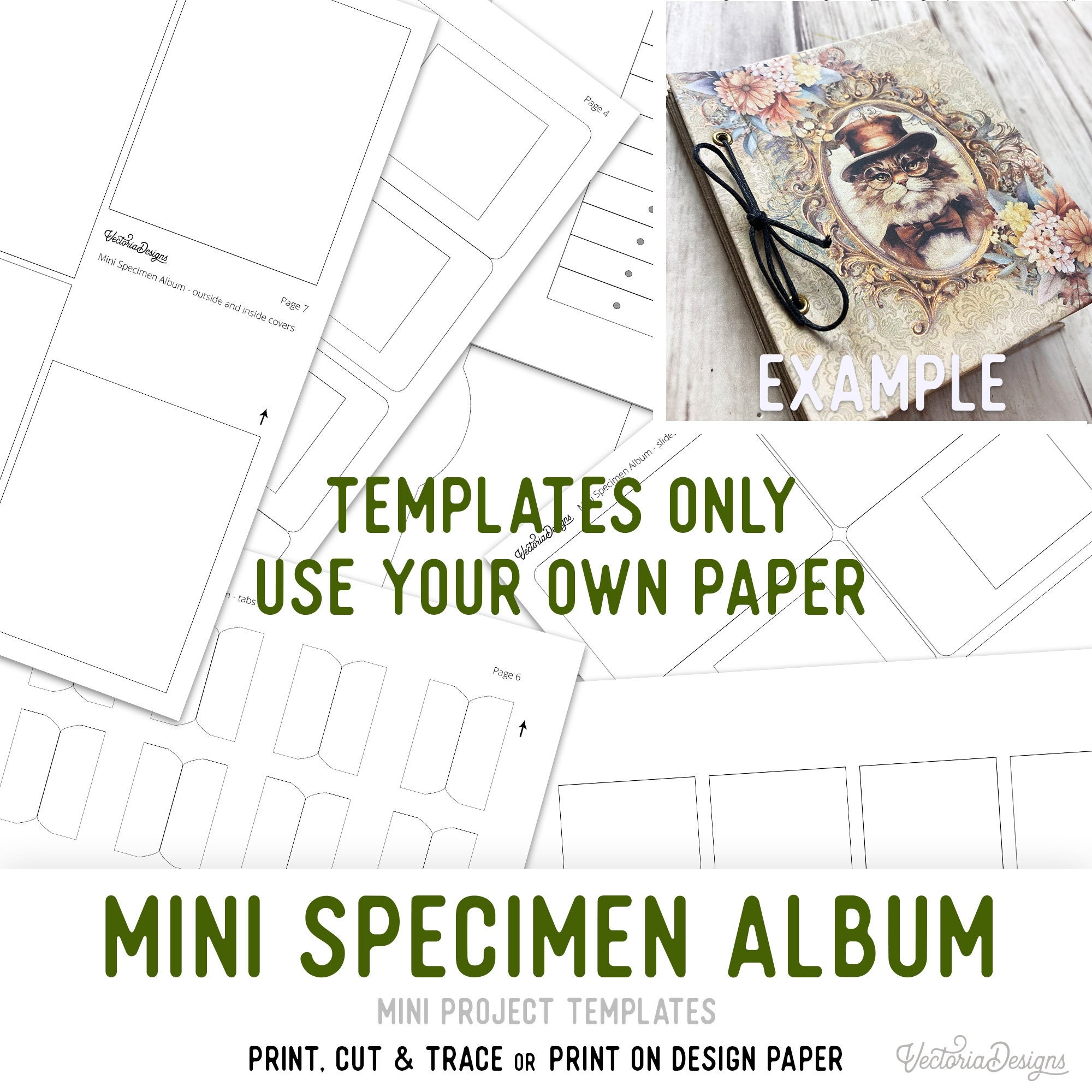 Mini Specimen Album Templates Mini Album Craft Kit Summer Crafts Junk Journal Element Printable Craft Kit Handmade Gift DIY Gift 003108 Etsy