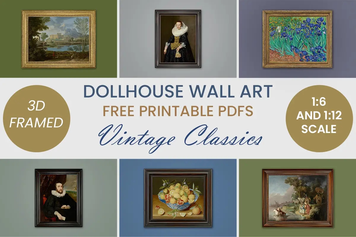 Miniature Vintage Classics Wall Art Printables Suni Doll