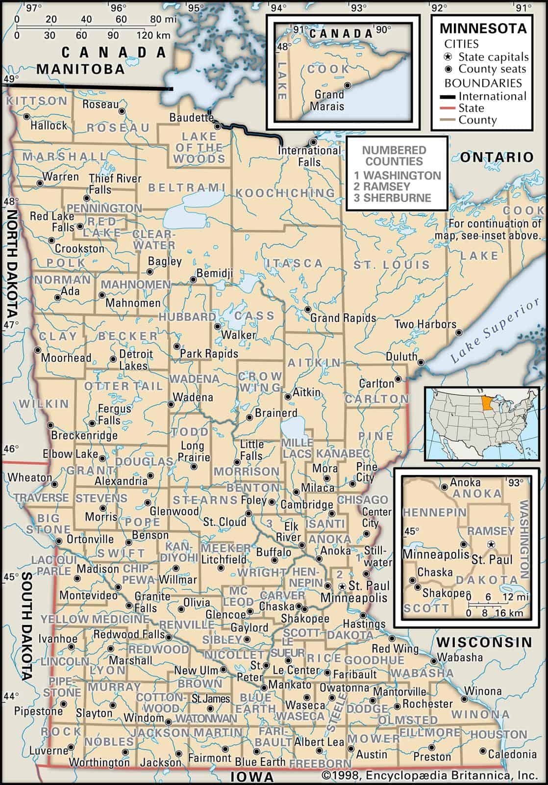 Minnesota County Maps Interactive History Complete List