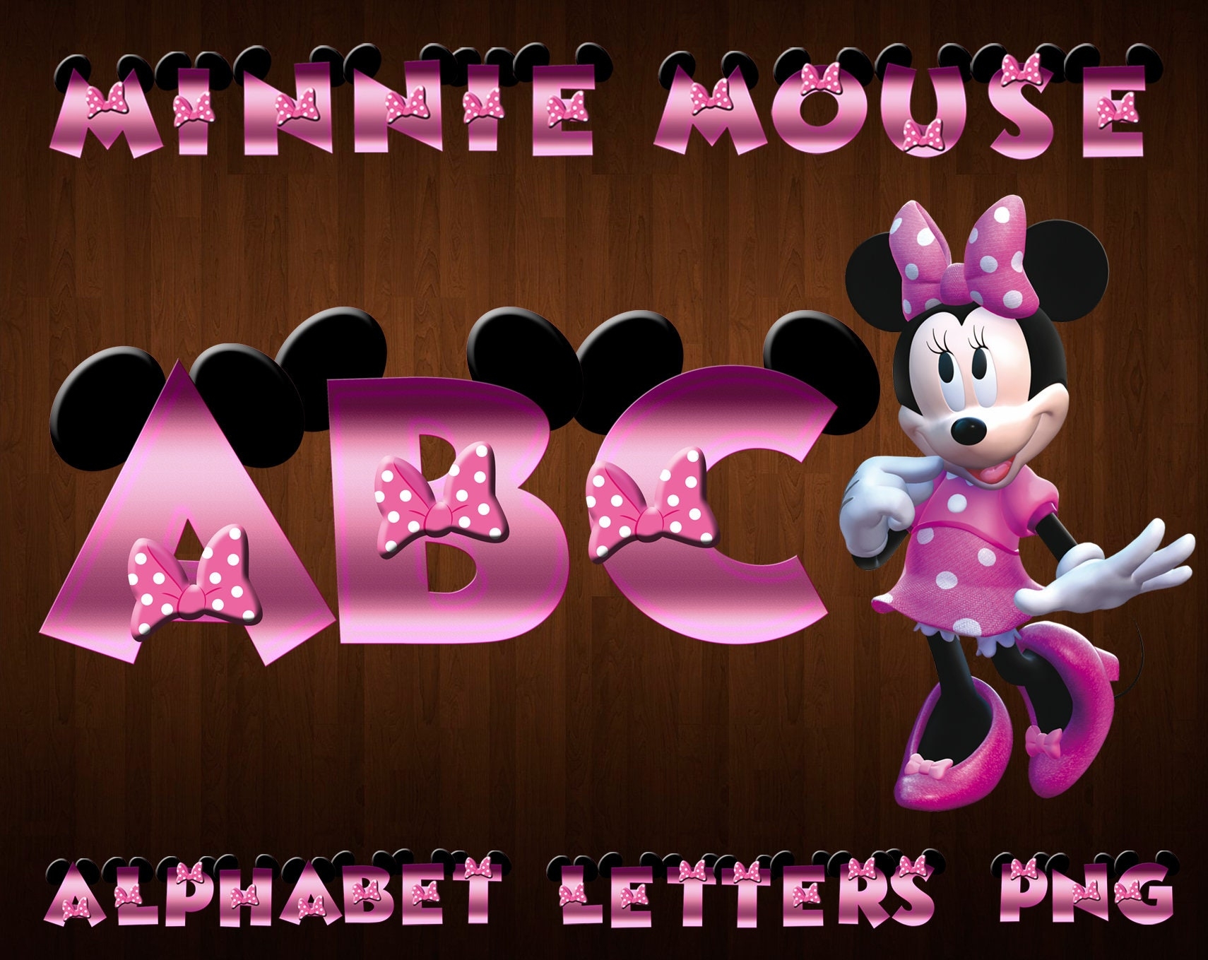 Minnie Mouse Font Png Minnie Mouse Alphabet Minnie Mouse Letters Minnie Mouse Clipart Printable Digital Minnie Mouse Cricut Cut Files Etsy