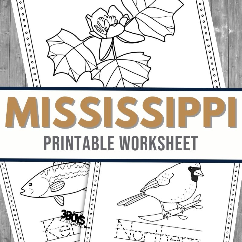 Mississippi Coloring And Handwriting Worksheets 3 Boys And A Dog
