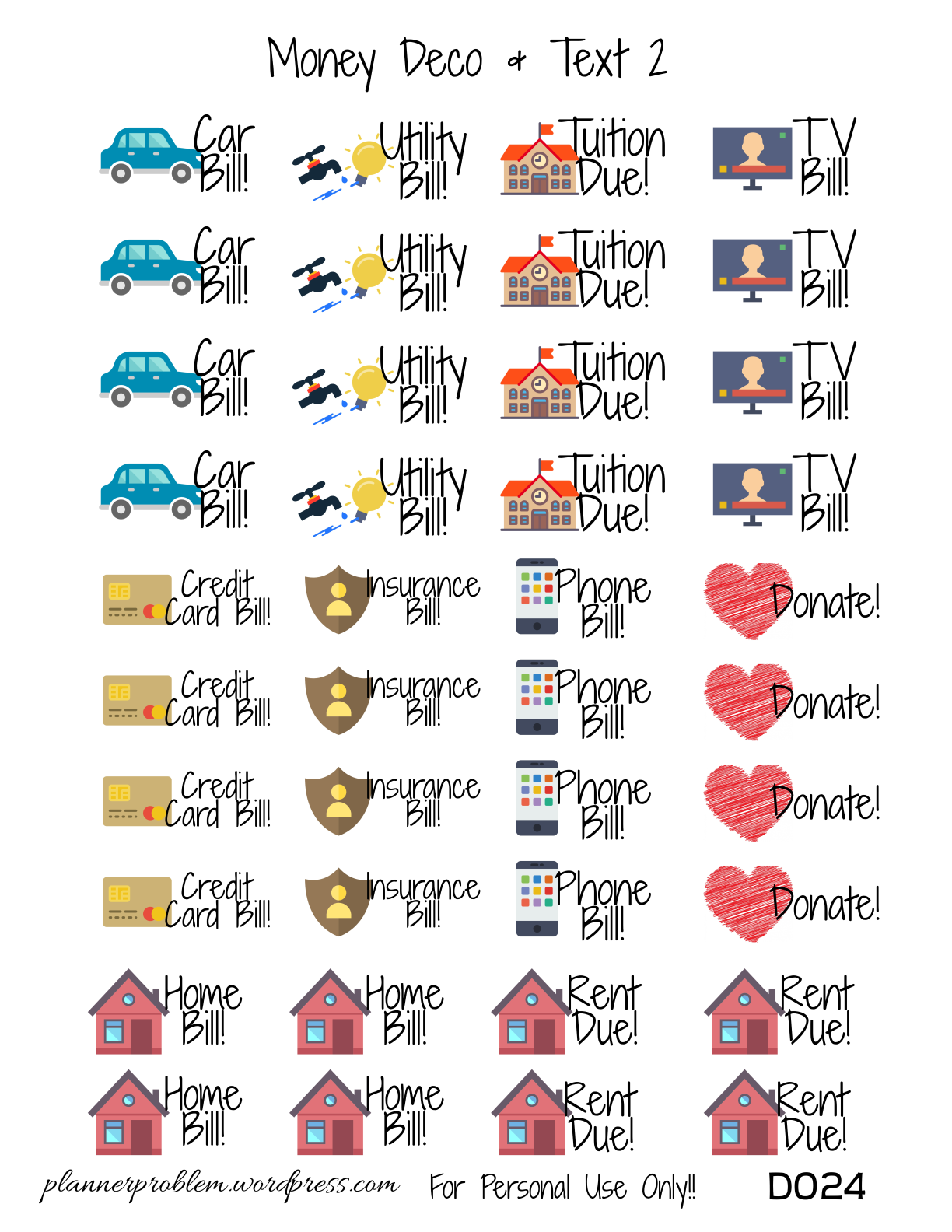 Printable Free Planner Stickers
