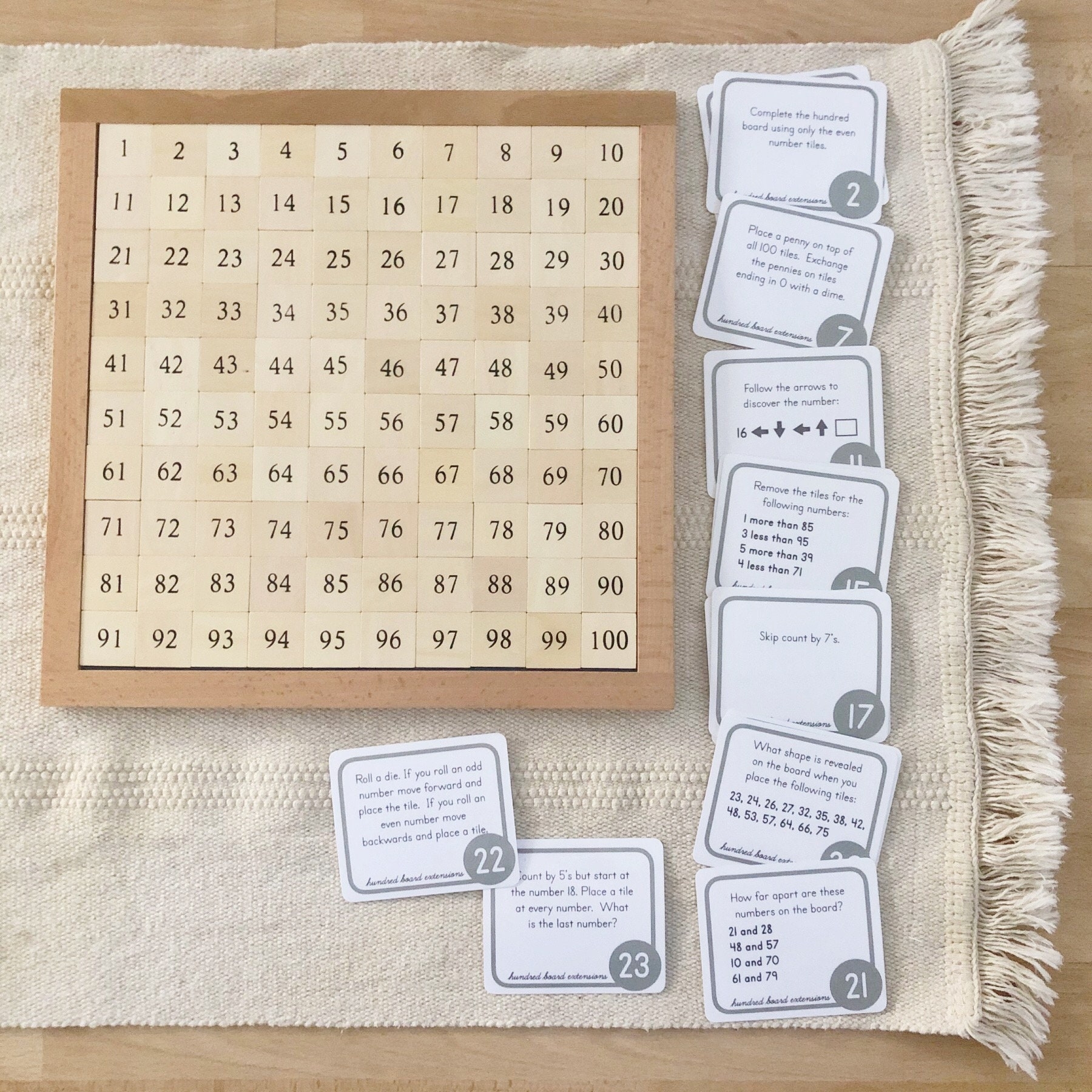Montessori Hundred Board Extension Cards Etsy
