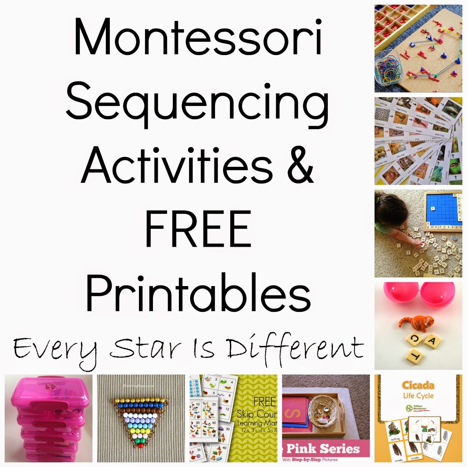 Montessori inspired Sequencing Activities FREE Printables KLP Linky Party Every Star Is Different