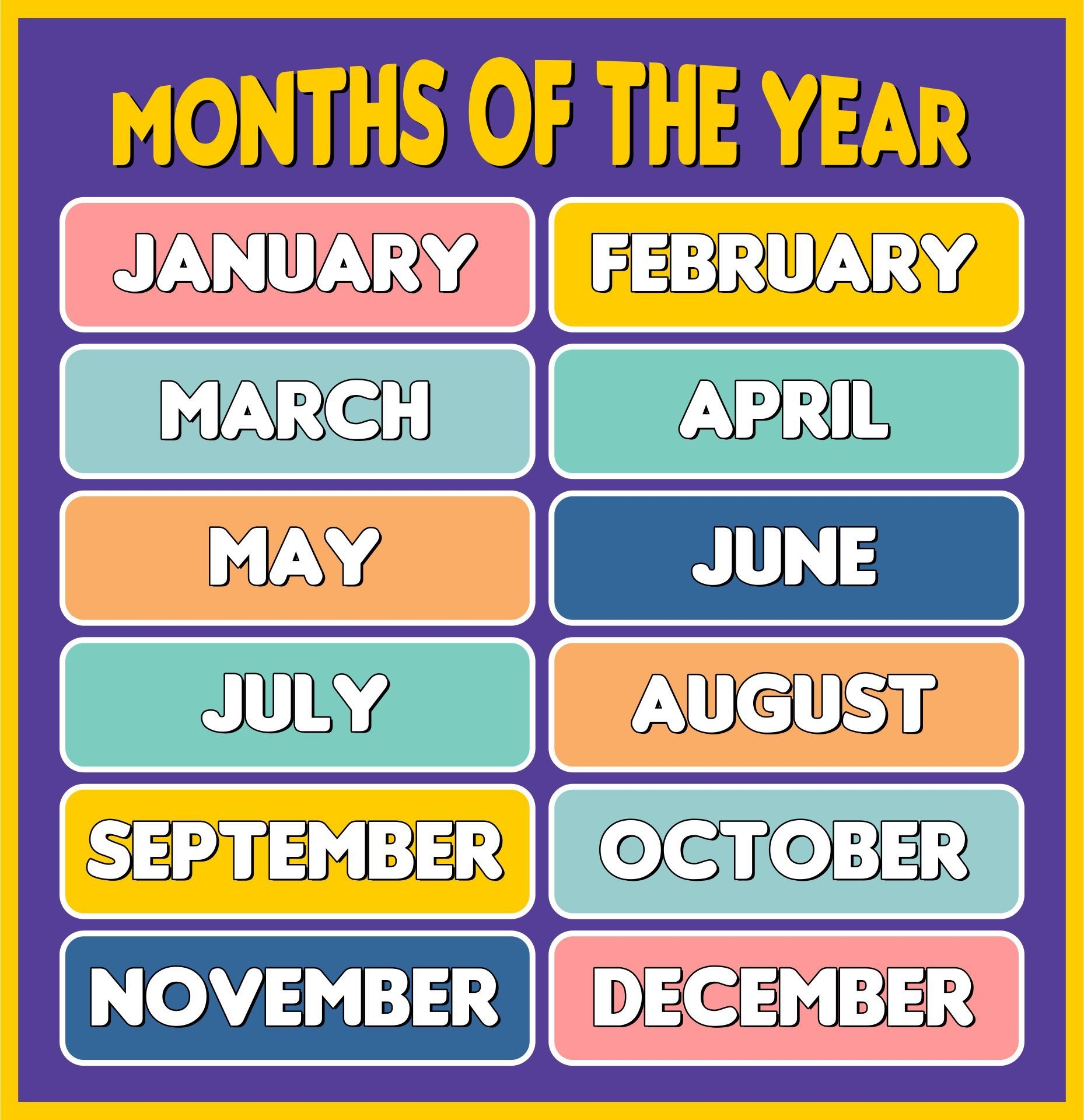 Month Names 13 Free PDF Printables Printablee