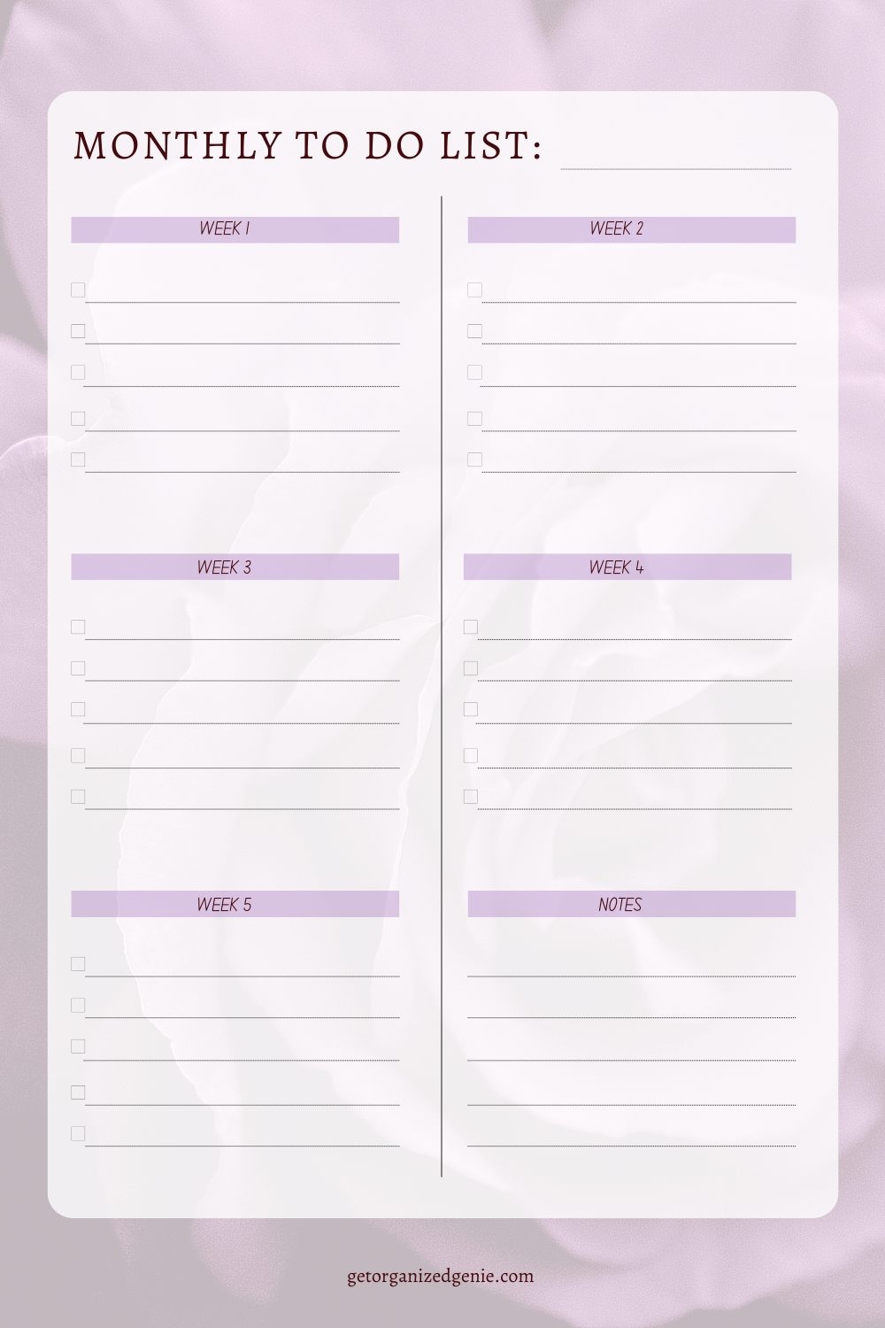 Free Printable List Of Months