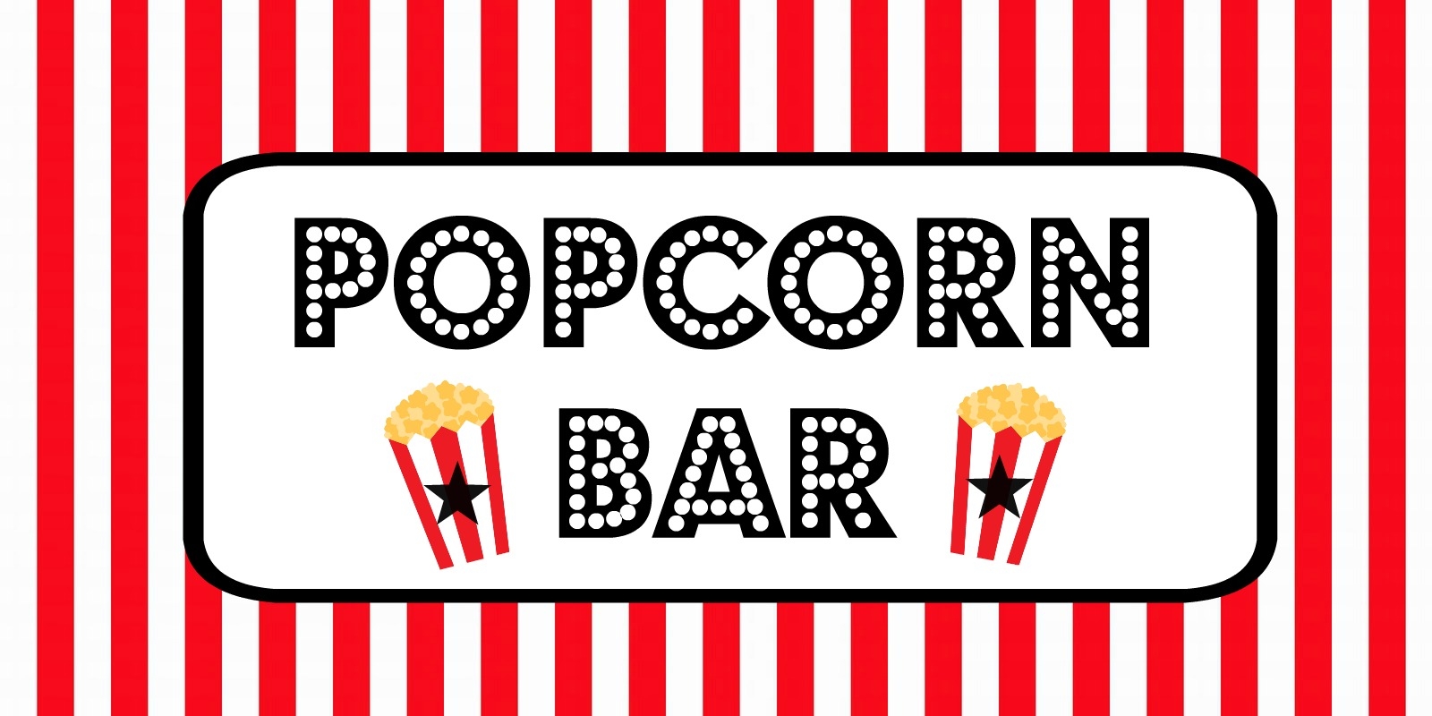 Movie Night Party Popcorn Bar Free Printable Food Labels SuperMommy