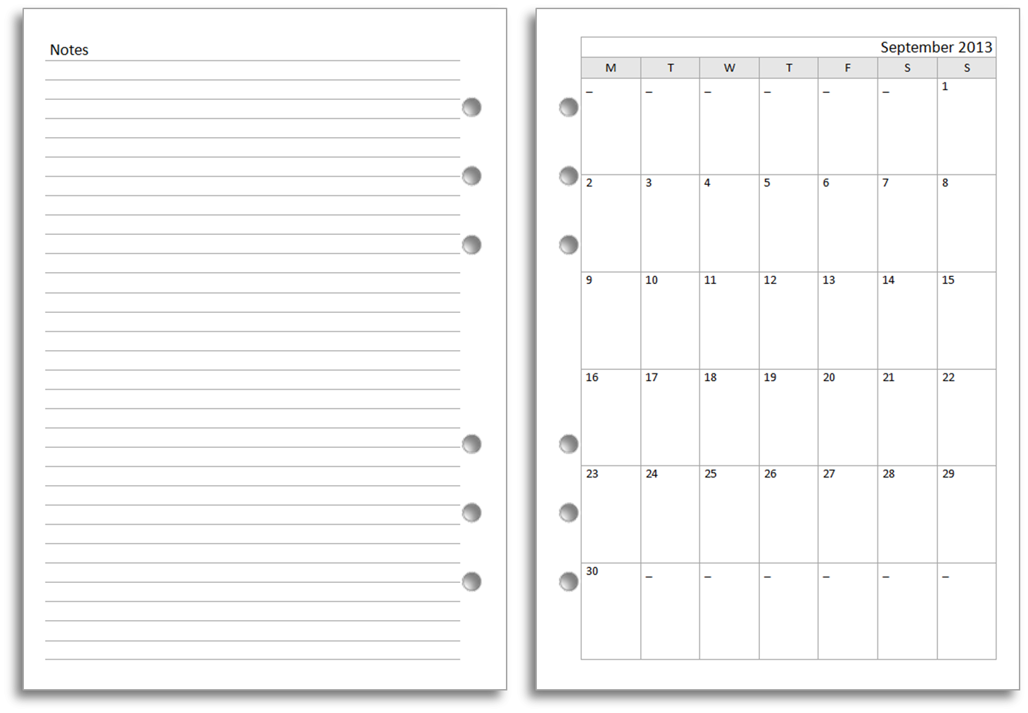 My Life All In One Place New Filofax A5 Diary Layout For Free Download Month Views Plus Notes