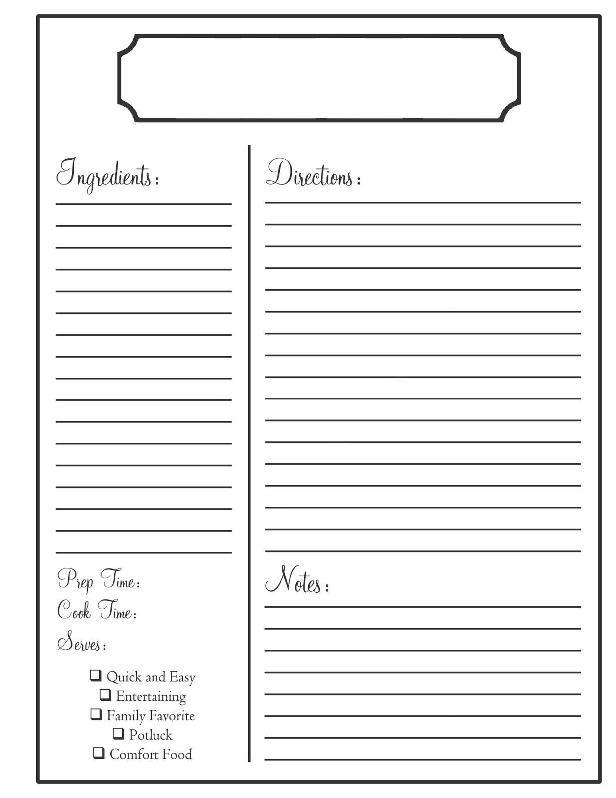 Need To Know Recipe Book Templates Recipe Template Regarding Full Page Recipe Template For Word