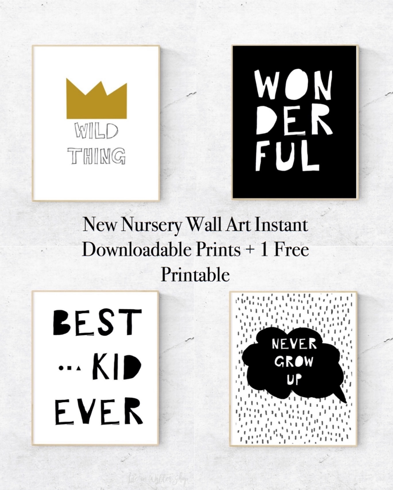New Nursery Wall Art Instant Downloadable Prints 1 Free Printable
