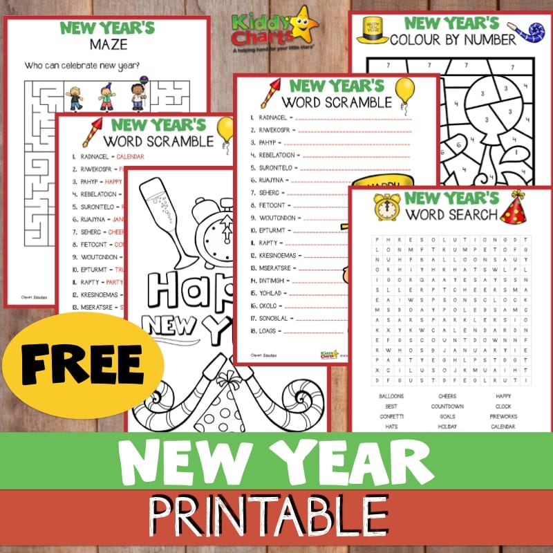 New Year Activities With Kids Free Printables Pack