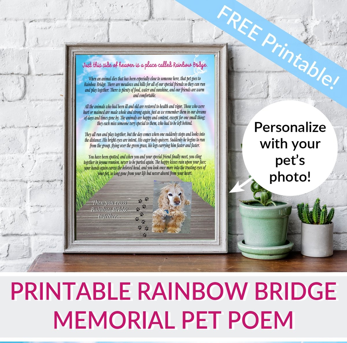 Nicole Hood On X Today I Wanted To Share This Beautiful Rainbow Bridge Printable Poem With All My Fellow Pet Lovers It Makes A Wonderful Framed Gift For Anyone Who s Beloved Pet