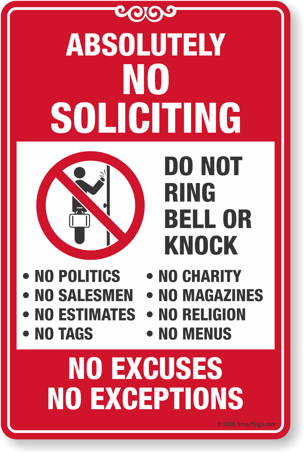 Free Printable No Soliciting Sign